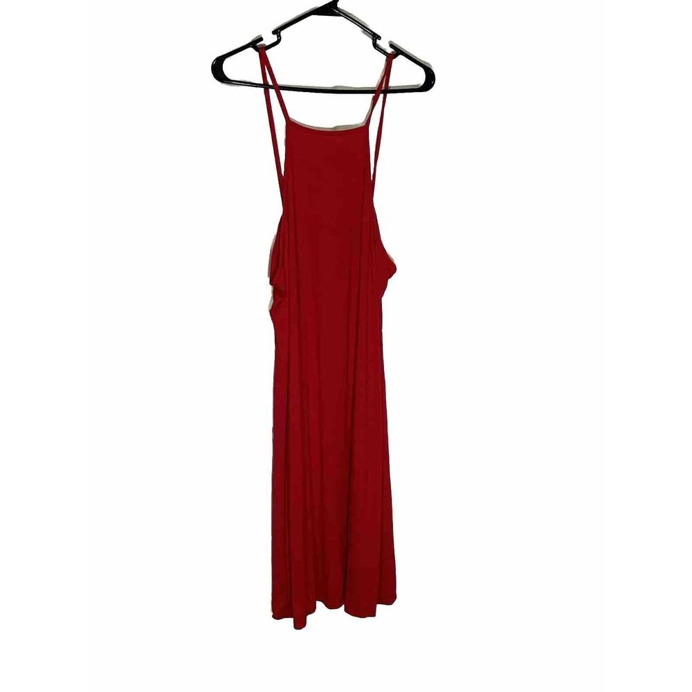 Boohoo 90’s Neck Swing Dress Red New With Tag Cover Up Summer Swim Vacation